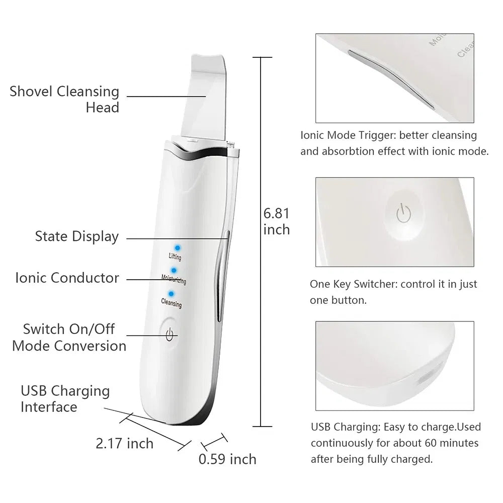 3-in-1 Ultrasonic Skin Scrubber